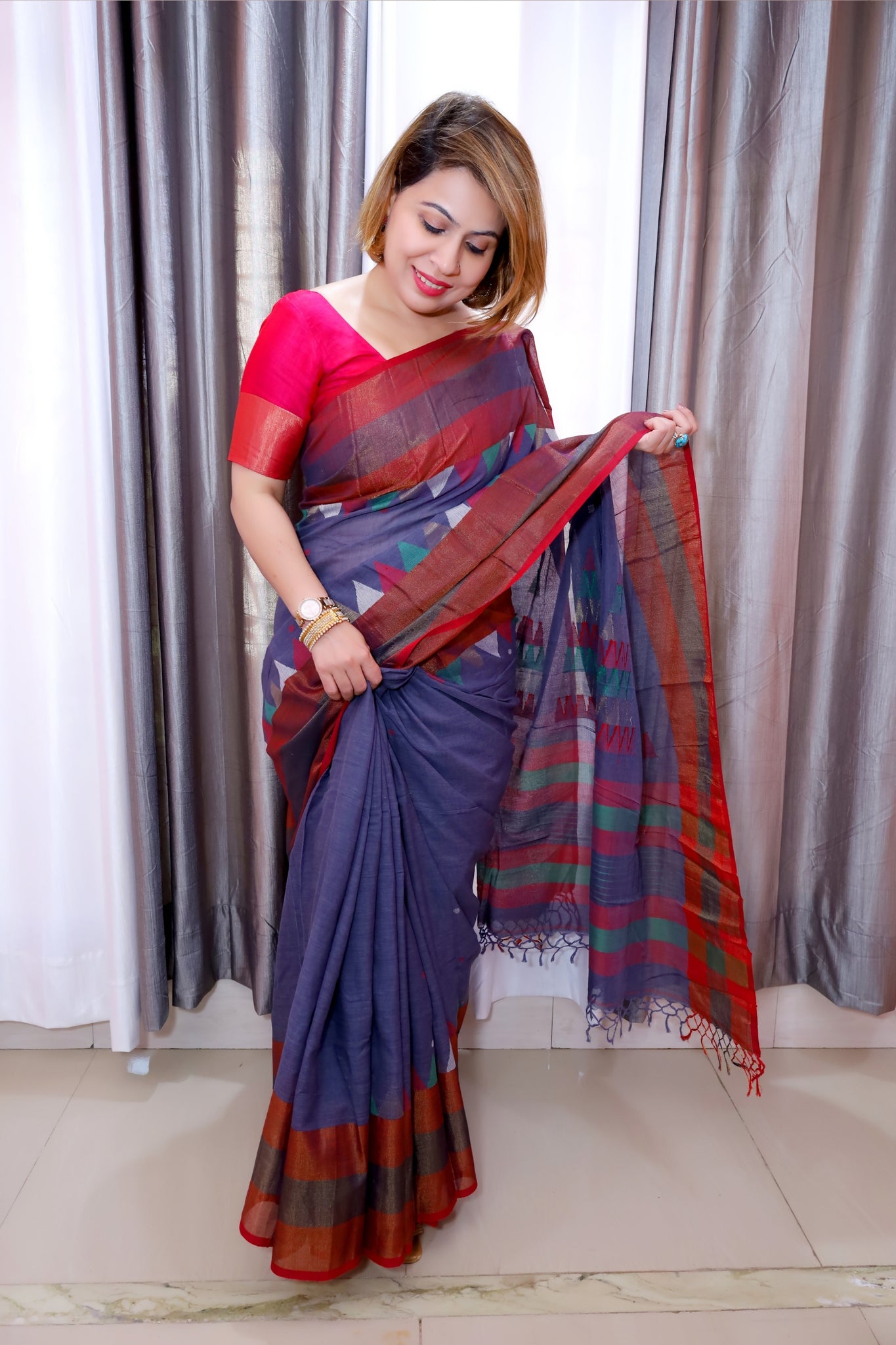 Handwoven Cotton Bengal Handloom Saree