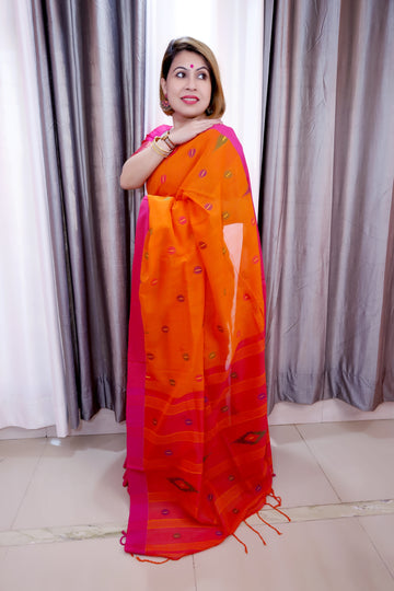 Handwoven Cotton Bengal Handloom Saree